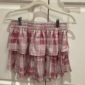 Loveshack Fancy Skirt , pink plaid , size Large